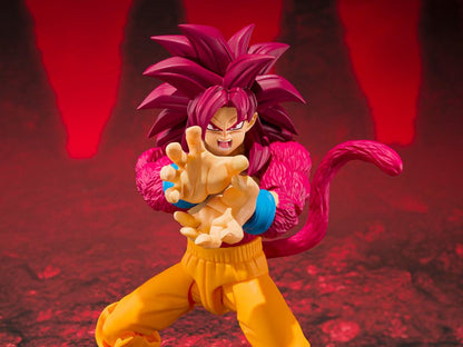 Figurine Goku Super Saiyan 4 de Bandai Tamashii Nation, personnage de Dragon Ball Daima, en pose dynamique.