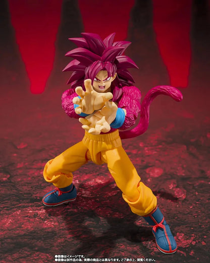 Figurine Bandai Tamashii Nation Goku Super Saiyan 4 de Dragon Ball Daima, pose dynamique, détails précis, figurine de collection.