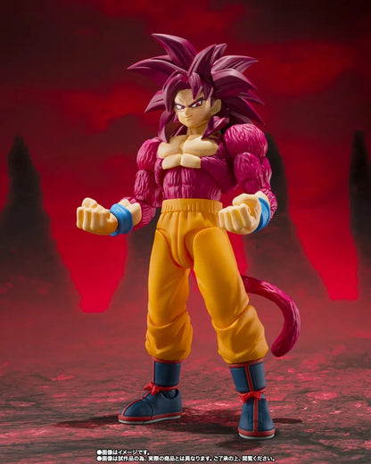Figurine Goku Super Saiyan 4 de Bandai Tamashii Nation, figurine détaillée de Dragon Ball Daima, pose dynamique.