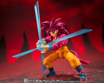 Figurine S.H. Figuarts Goku Super Saiyan 4, Bandai Tamashii Nation, pose détaillée de Son Goku en Super Saiyan 4 dans Dragon Ball Daima