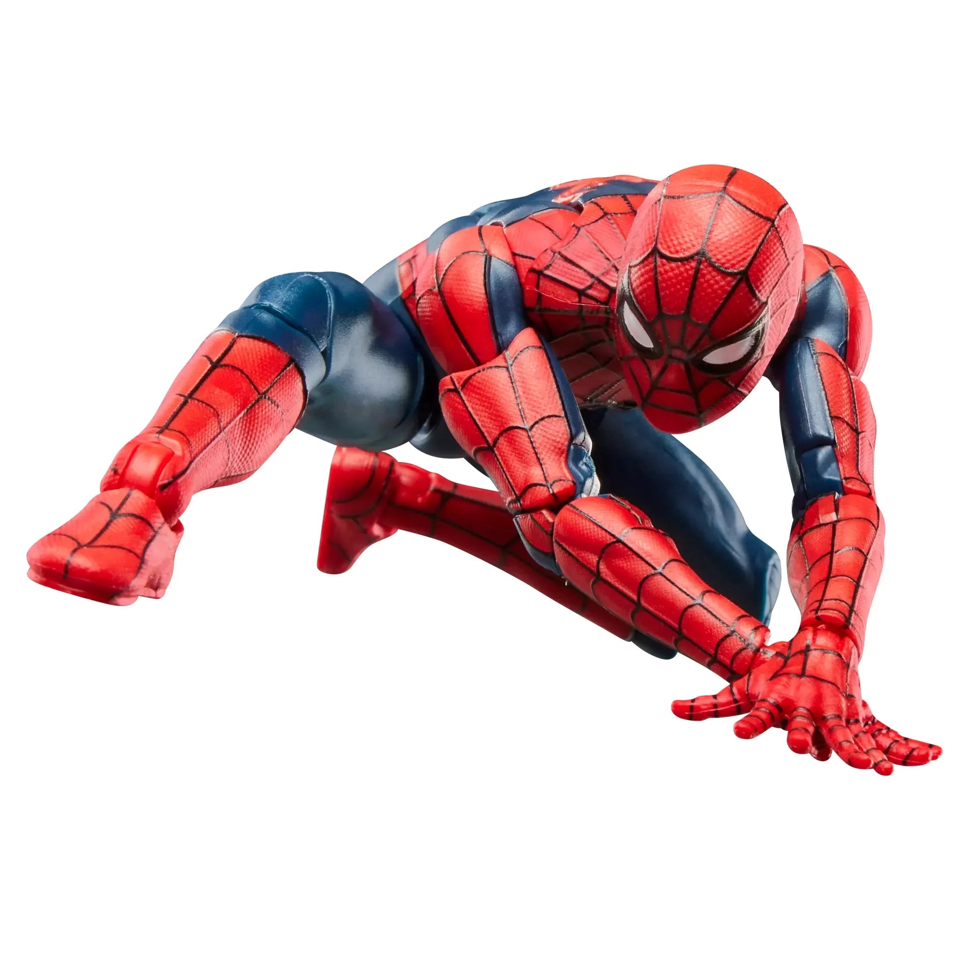 Figurine articulée Spider-Man Marvel Legends Series, édition New Day, 15cm, de marque Hasbro, montrant le héros en pose dynamique.