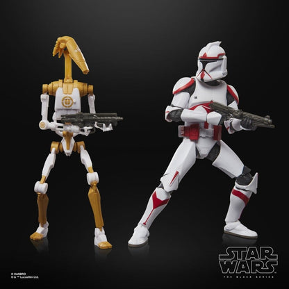 Figurines Star Wars Battlefront II Black Series par Hasbro, pack de 2 personnages de 15 cm avec détails réalistes.