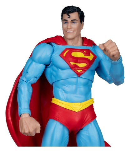 Figurine Superman Man of Steel de 19 cm de McFarlane Toys, personnage DC Multiverse, détail du costume et posture héroïque.