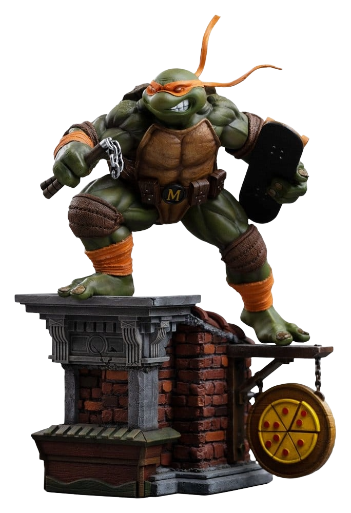 Statuette TMNT Michelangelo, Tortues Ninja, BDS Art Scale 1/10, figurine de collection Iron Studios, personnage de Teenage Mutant Ninja Turtles