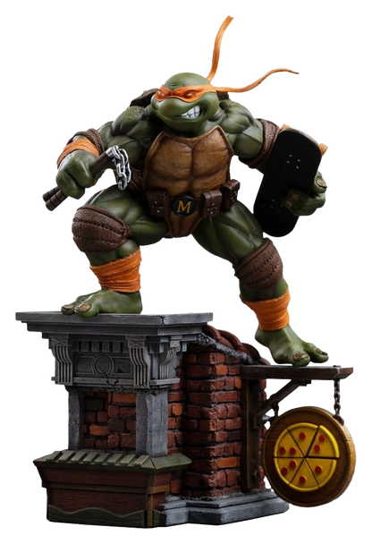 Statuette TMNT Michelangelo, Tortues Ninja, BDS Art Scale 1/10, figurine de collection Iron Studios, personnage de Teenage Mutant Ninja Turtles