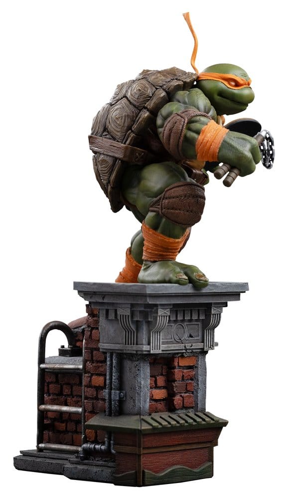 Statuette TMNT Michelangelo, Tortues Ninja, BDS Art Scale 1/10, Iron Studio, figurine détaillée de Teenage Mutant Ninja Turtles.