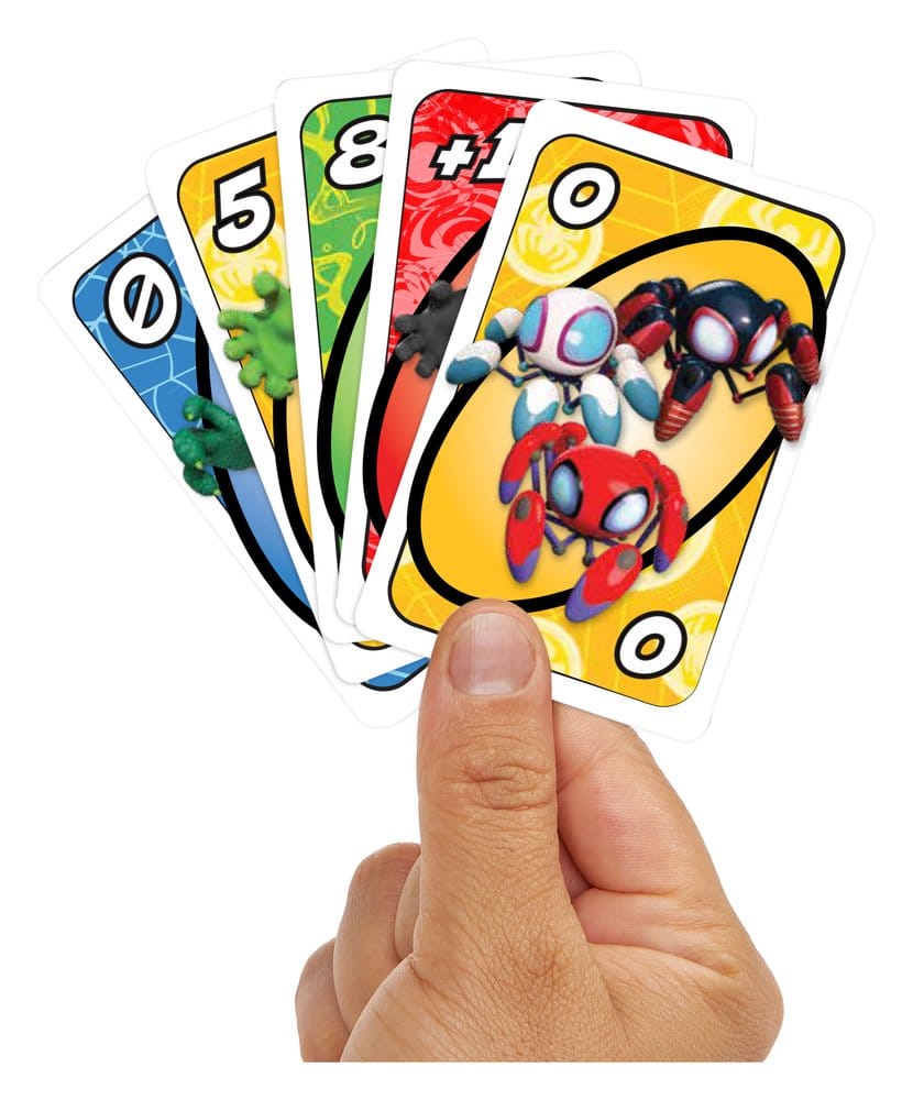 Jeu de cartes UNO Junior Mattel Spidey et ses amis extraordinaires, cartes colorées pour enfants