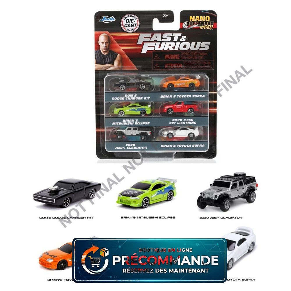 Fast & Furious Pack de 6 Nano Cars