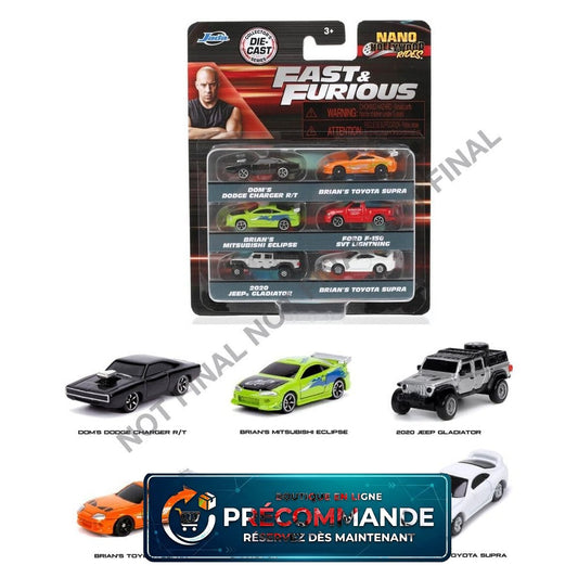 Fast & Furious Pack de 6 Nano Cars