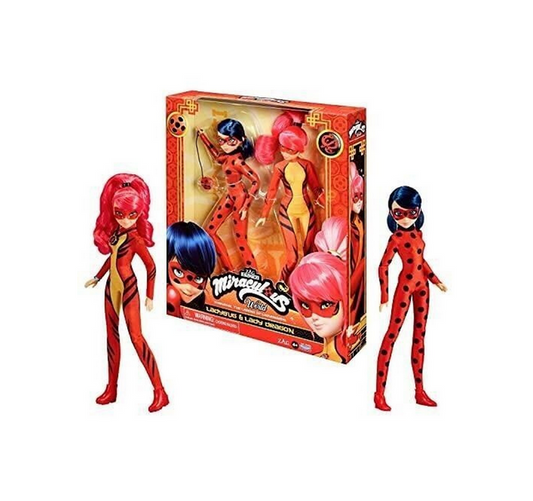 Miraculous World : Ladybug & Lady Dragon - Poupées mannequin articulées - Toys Legacy Collection