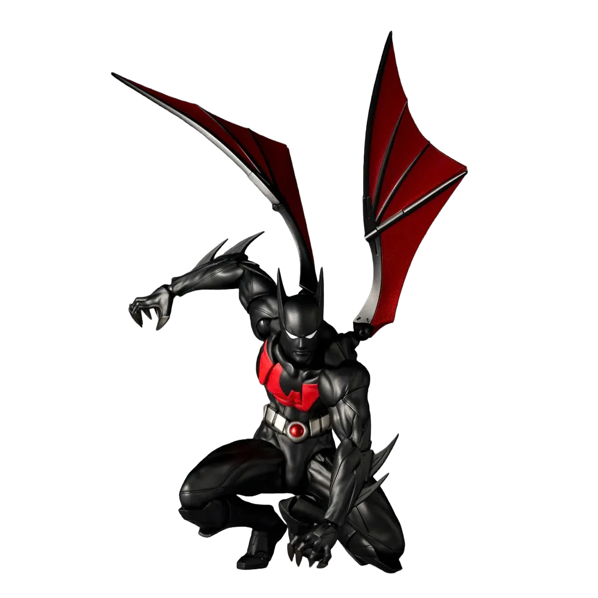 Figurine Revoltech Batman Beyond Classic Ver. d'action, personnage de Batman futuriste avec costume noir et cape.