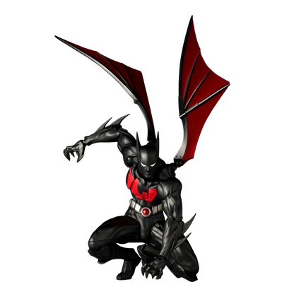 Figurine Revoltech Batman Beyond Classic Ver. d'action, personnage de Batman futuriste avec costume noir et cape.