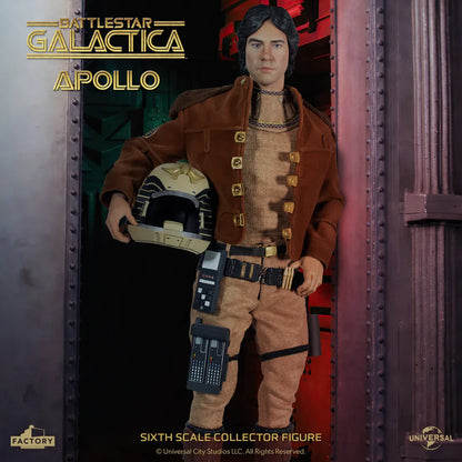 Figurine de Captain Apollo de Battlestar Galactica, modèle 1/6, en plastique détaillé, fabriquée par Factory Entertainment.