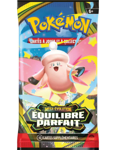 Booster ME03 Méga-Évolution Équilibre Parfait, jeu de cartes Pokémon Asmodée, montré en image.