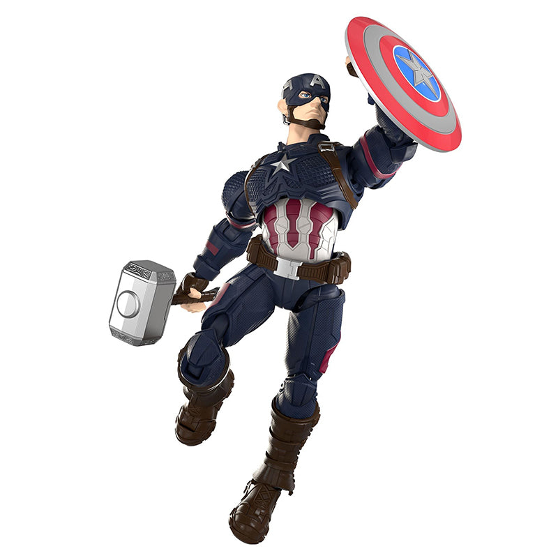 Kit de modèle Marvel Blokees Captain America, figurine de héros en plastique avec détails réalistes, pour collection ou construction.