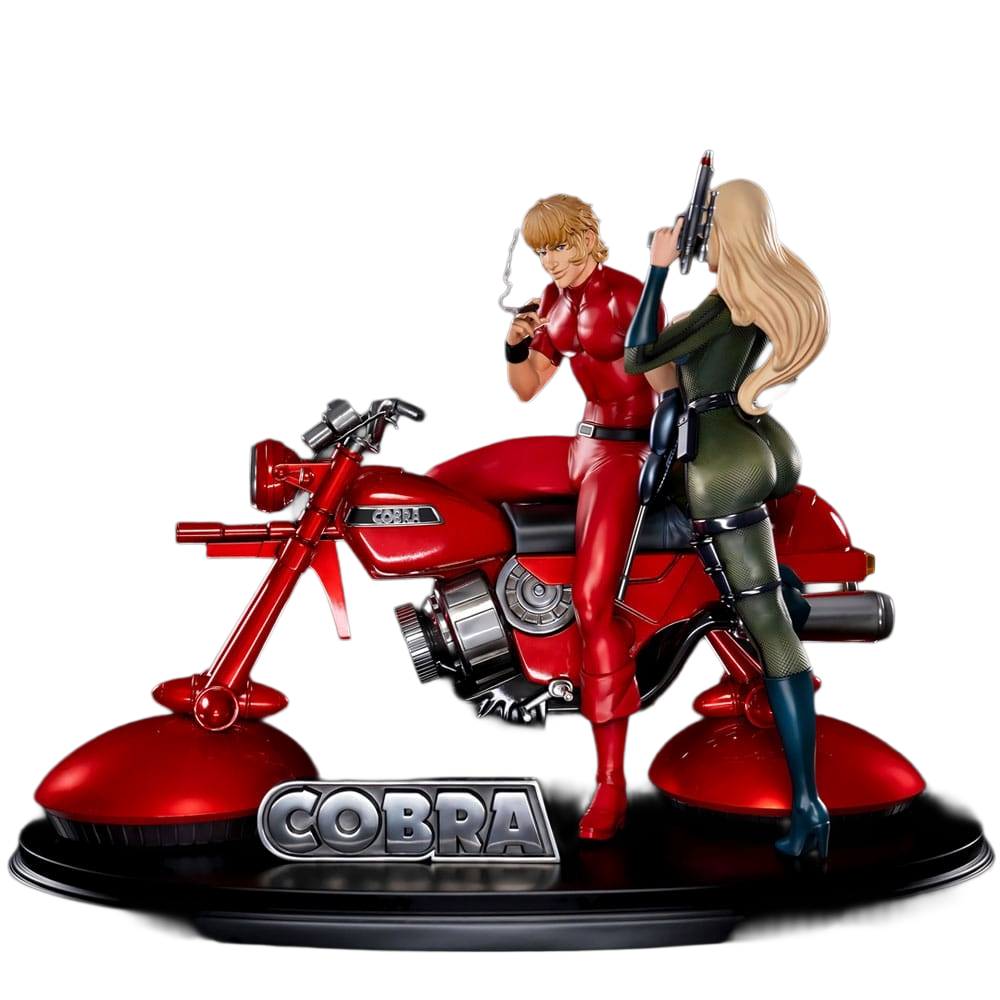 Statuette Cobra Space Pirate Cobra & Jane Royal en combinaison spatiale, 47 cm, figurine détaillée de Futre Gadget Corporation.
