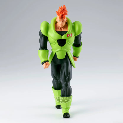 Figurine Android 16 de Dragon Ball Z, collection Solid Edge Works de Bandai, 20 cm, détail précis et pose dynamique.
