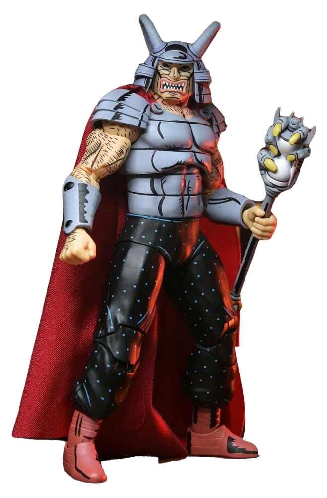 Figurine Neca Savanti Romero, le seigneur de guerre Teenage Mutant Ninja Turtles Mirage Comics, 18 cm, personnage détaillé.