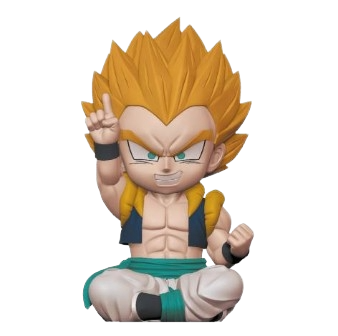 Poignée de monnaie figurine Dragon Ball Z Gotenks Super Saiyan de Plastoy, personnage coloré avec détails de combat.