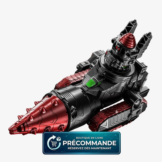 Figurine Bandai Super Space Sheriff Gavan Infinity DX Gabrion Drill version sombre, montrant le héros en costume de combat détaillé