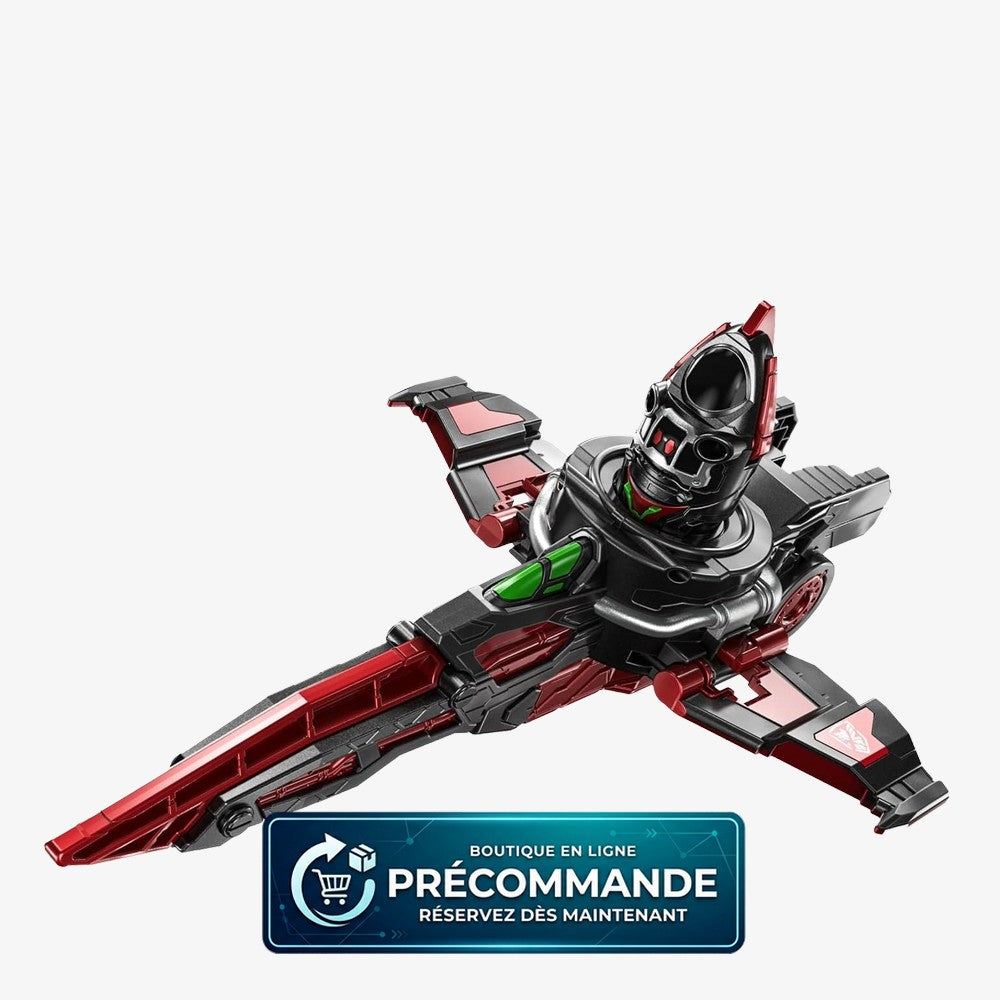 Figurine Bandai Super Space Detective Gabban Infinity DX Gabrion Saver version sombre, détails précis, pose dynamique.
