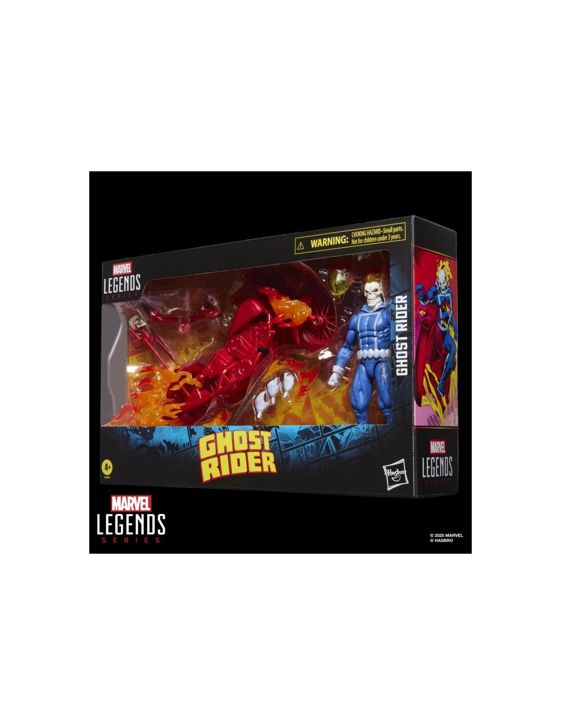 Figurine Ghost Rider Marvel Legends de 15cm avec moto, Johnny Blaze, personnage de la série Legend, marque Hasbro.