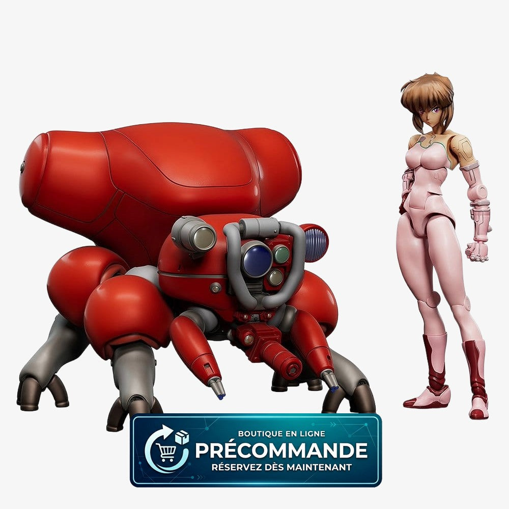 Kit de modélisme Ghost in the Shell MF-94 Motoko Kusanagi et Fuchikoma de Max Factory, figurines détaillées et réalistes.
