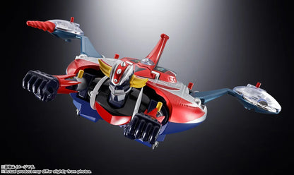 Figurine Goldorak et Ufo Spazer Popy Chogokin Deluxe Set de Bandai Tamashii Nation, détails en métal doré et finition de haute qualité.