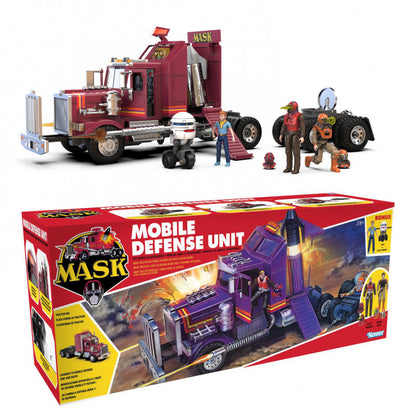 Figurine M.A.S.K. véhicule Mobile Defense Unit (MDI) SDCC25 de The Loyal Subject, version exclusive avec détails visibles.