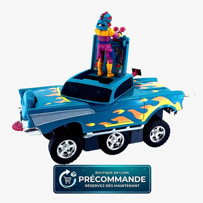 Figurine M.A.S.K. Hurricane de The Loyal Subject, véhicule coloré avec détails réalistes, pour collection ou décoration.