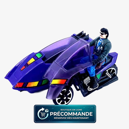 Figurine M.A.S.K. véhicule SSC Stealth Submarine Cycle de The Loyal Subject, vue de côté avec détails colorés et motifs.