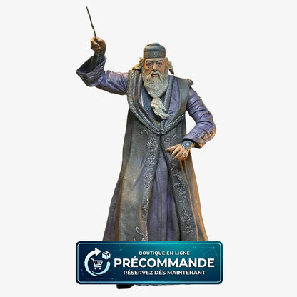 Figurine d'Albus Dumbledore de 17 cm de la collection Harry Potter Legacy, fabriquée par Neca, avec détails du visage et robe magique