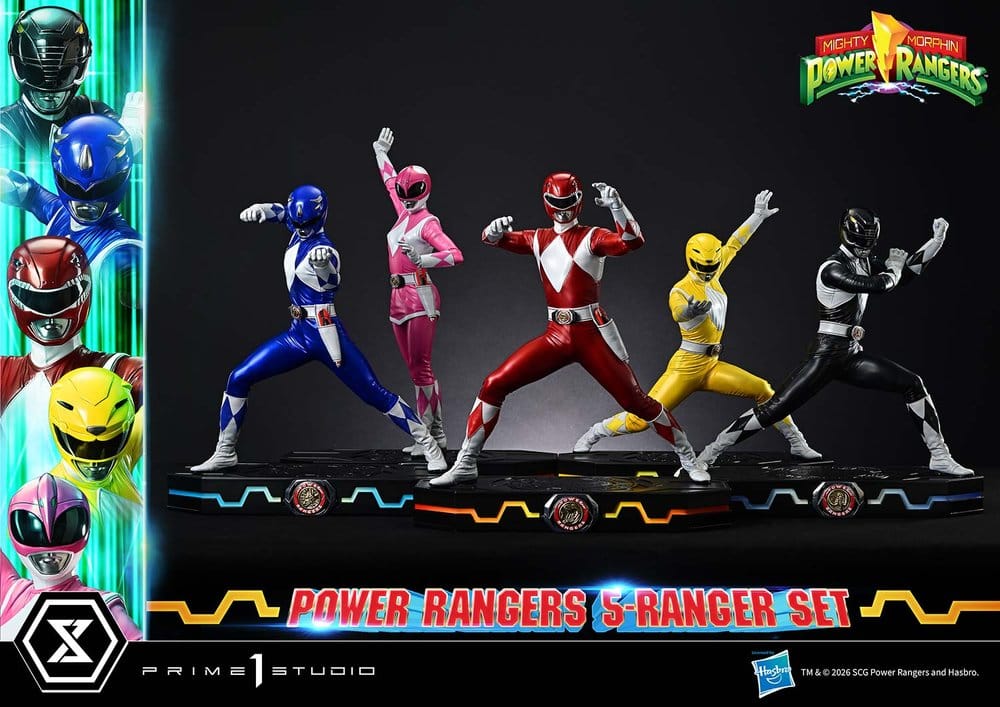 Mighty Morphin Power Rangers Premium Masterline Set de 5 statuettes 1/4 Deluxe Bonus Version 62 cm