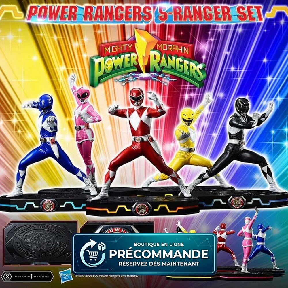 Mighty Morphin Power Rangers Premium Masterline Set de 5 statuettes 1/4 Deluxe Version 62 cm