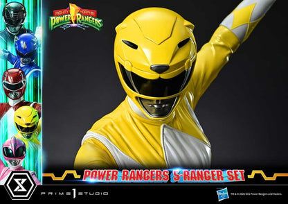Cinq statuettes Mighty Morphin Power Rangers Prime 1 Studio, figurines de 57 cm en résine, collection premium masterline.