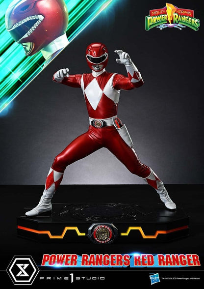 Statuette Prime 1 Studio Power Rangers Rouge 62 cm, figurine détaillée du Red Ranger en pose dynamique, collection de haute qualité.