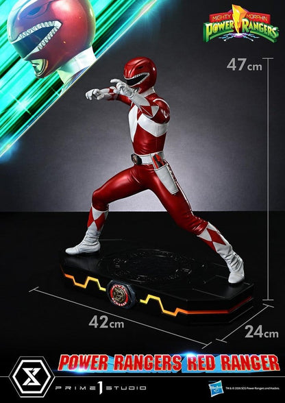 Statuette du Red Ranger des Power Rangers, Prime 1 Studio, 62 cm, figurine de collection en pose dynamique, haut de gamme.