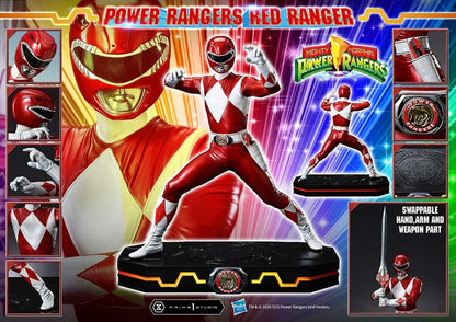 Statuette Prime 1 Studio Red Ranger Power Rangers, figurine premium 1/4, 62 cm de haut, pose dynamique, figurine de collection.