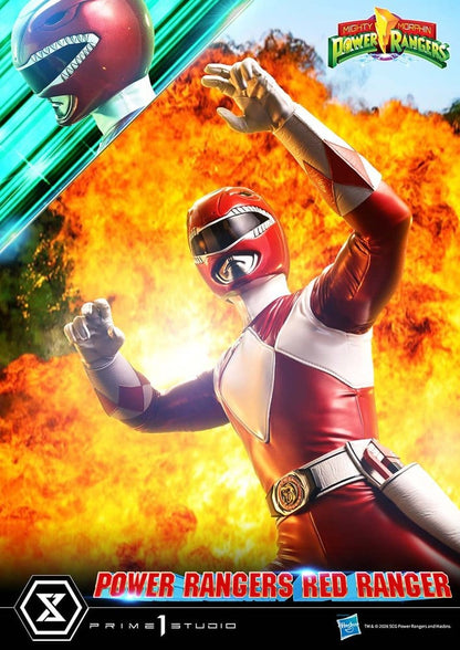 Statuette premium Mighty Morphin Power Rangers Red Ranger Prime 1 Studio, 62 cm, figurine détaillée en pose dynamique.