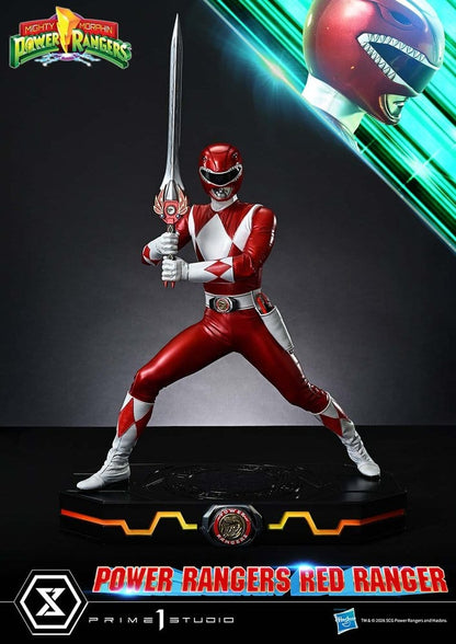 Statuette Prime 1 Studio Red Ranger Power Rangers, 62 cm, figurine détaillée du Red Ranger en pose dynamique.