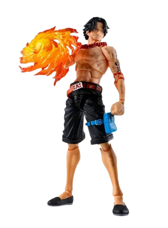 Figurine Portgas D. Ace de One Piece, S.H. Figuarts, 15 cm, Bandai Tamashii Nations, pose dynamique avec détails précis