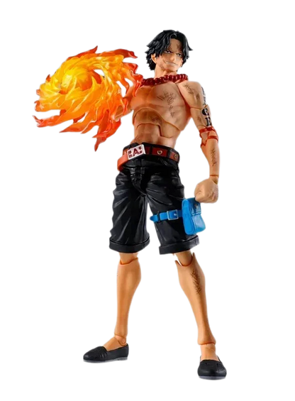 Figurine Portgas D. Ace de One Piece, S.H. Figuarts, 15 cm, Bandai Tamashii Nations, pose dynamique avec détails précis