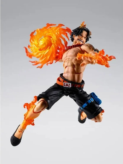 Figurine Portgas D. Ace Marineford de la collection S.H. Figuarts de Bandai Tamashii Nations, 15cm, vue de face avec détails colorés