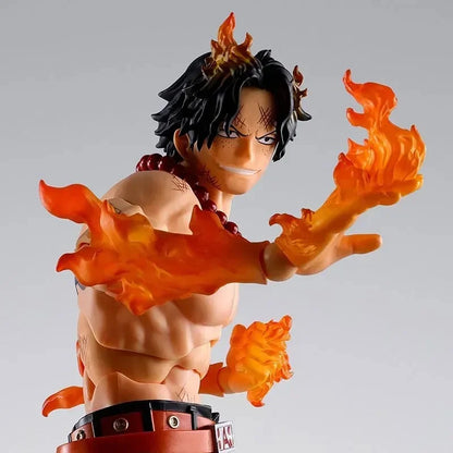 Figurine Portgas D. Ace de One Piece, S.H. Figuarts, 15cm, pose dynamique, détails précis, par Bandai Tamashii Nations