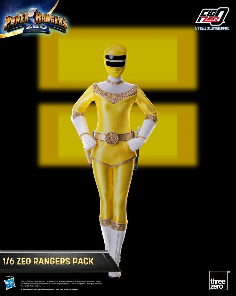 Figurines Power Rangers Zeo Pack FigZero de 5 en échelle 1/6, figurines détaillées de la marque Threezero, vues en gros plan