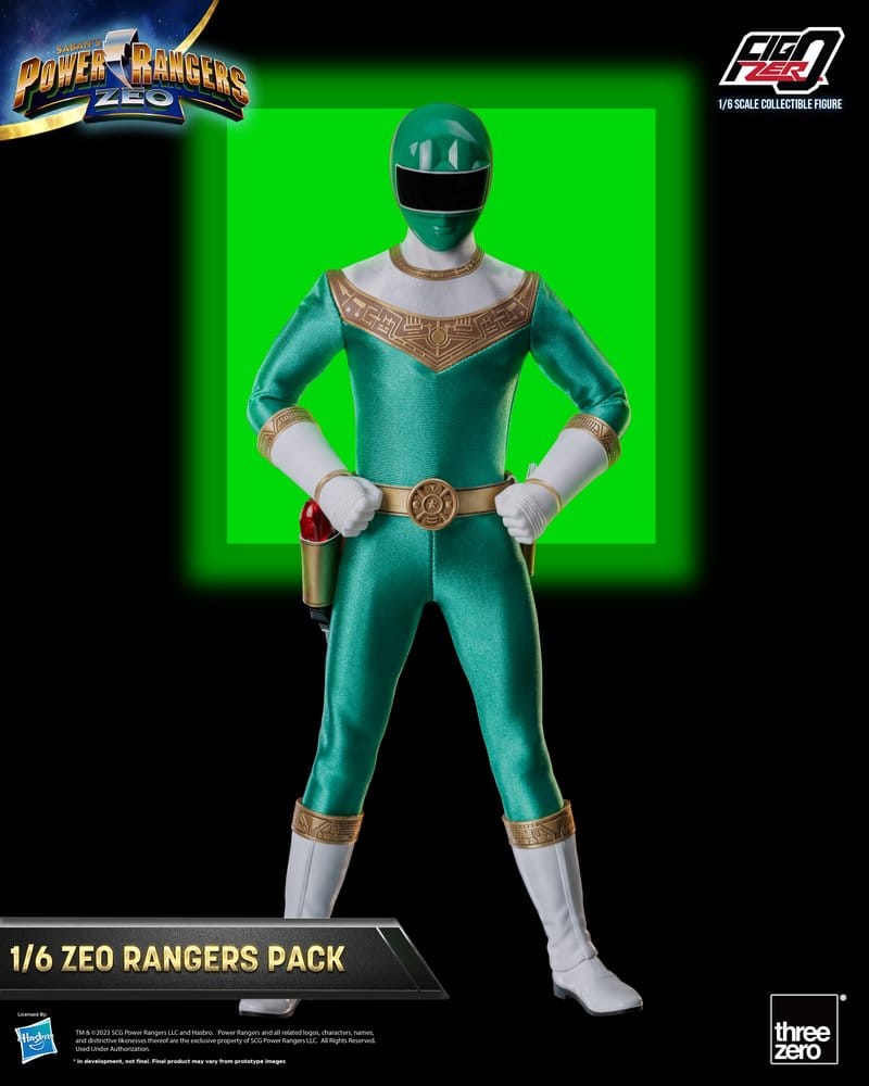 Figurines Threezero FigZero Power Rangers Zeo, ensemble de 5 figurines d'échelle 1/6 représentant les Power Rangers Zeo.