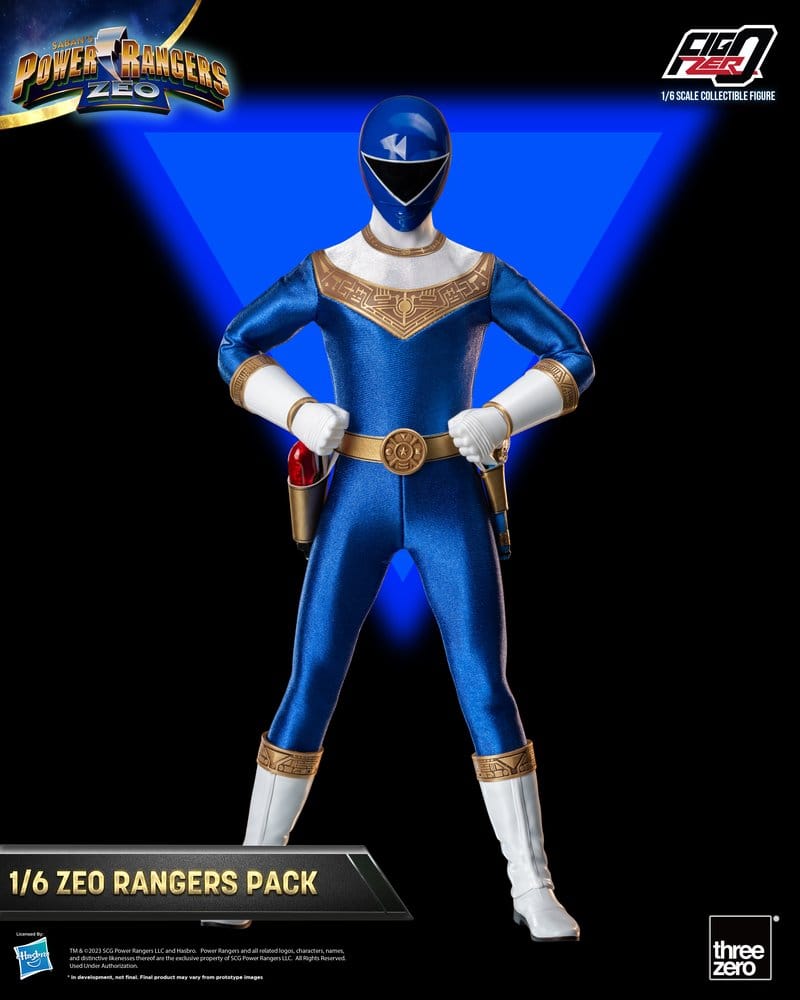 Figurines FigZero Power Rangers Zeo de Threezero, set de 5 figurines en échelle 1/6, représentant les Power Rangers Zeo.