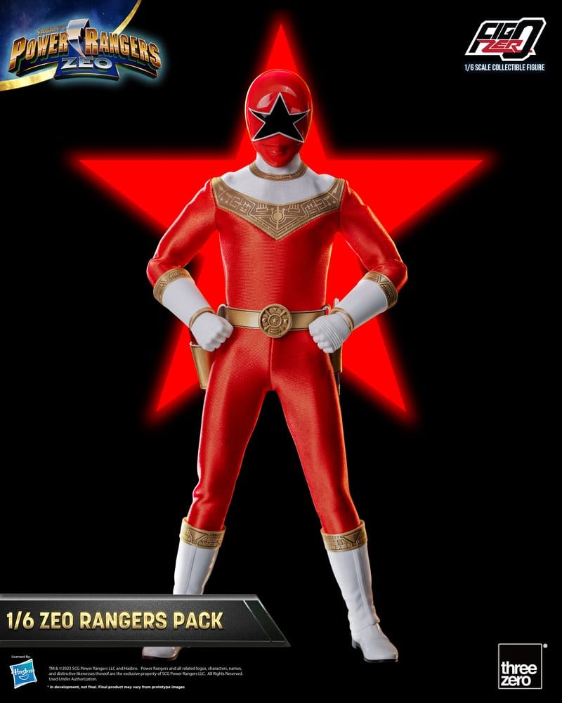 Figurines Pack FigZero Power Rangers Zeo, set de 5 figurines à l’échelle 1/6 de la marque Threezero, personnages Power Rangers.