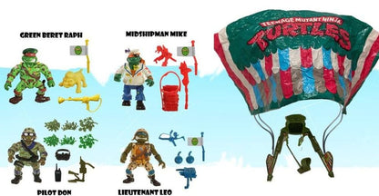 Tortues Ninja Classic figurines pack de 4 Sewer Heroes avec Parachute - Toys Legacy Collection