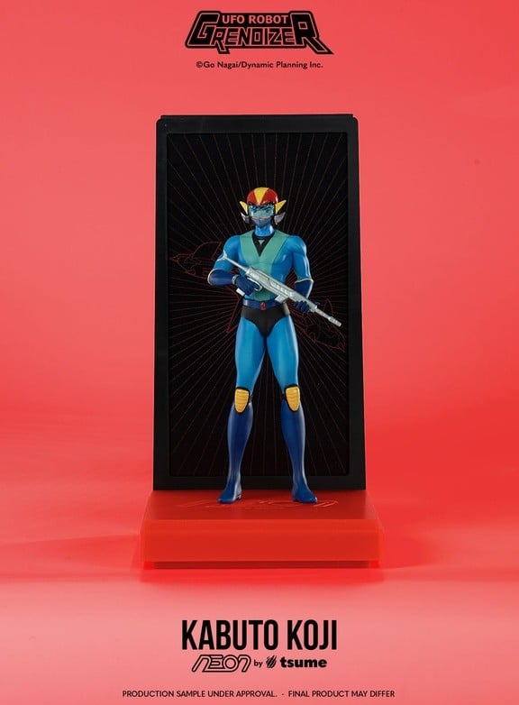 Figurine Neon Goldorak Alcor de 25cm, figurine de collection de la marque Tsume avec éclairage lumineux.